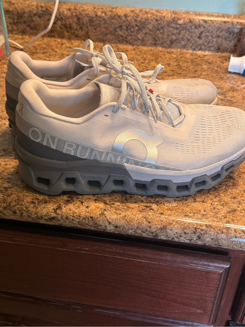On Running Men's Athletic Lace-Up Shoes in Light Gray and Gray 12.5